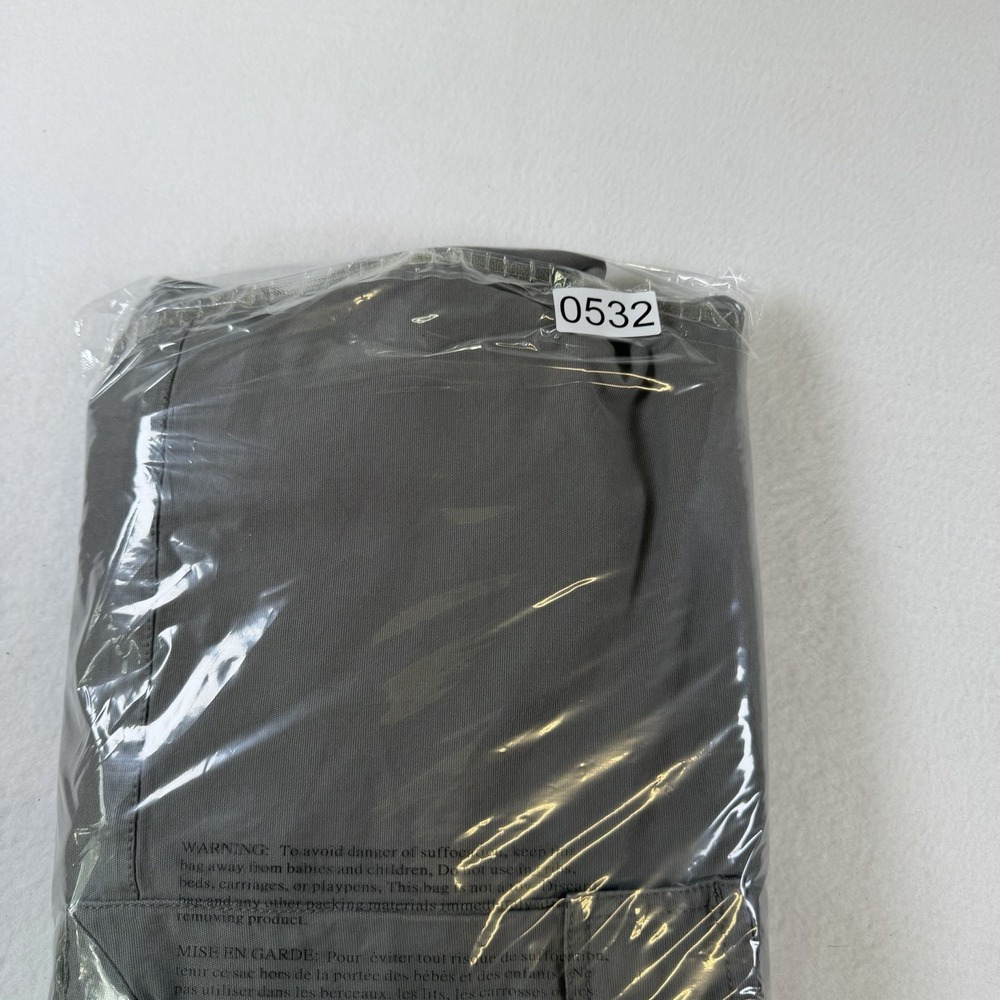 Pacsun Baggy Pants Mens Large Dark Gray Cargo Pockets Drawstring Utility NWT - Picture 10 of 10